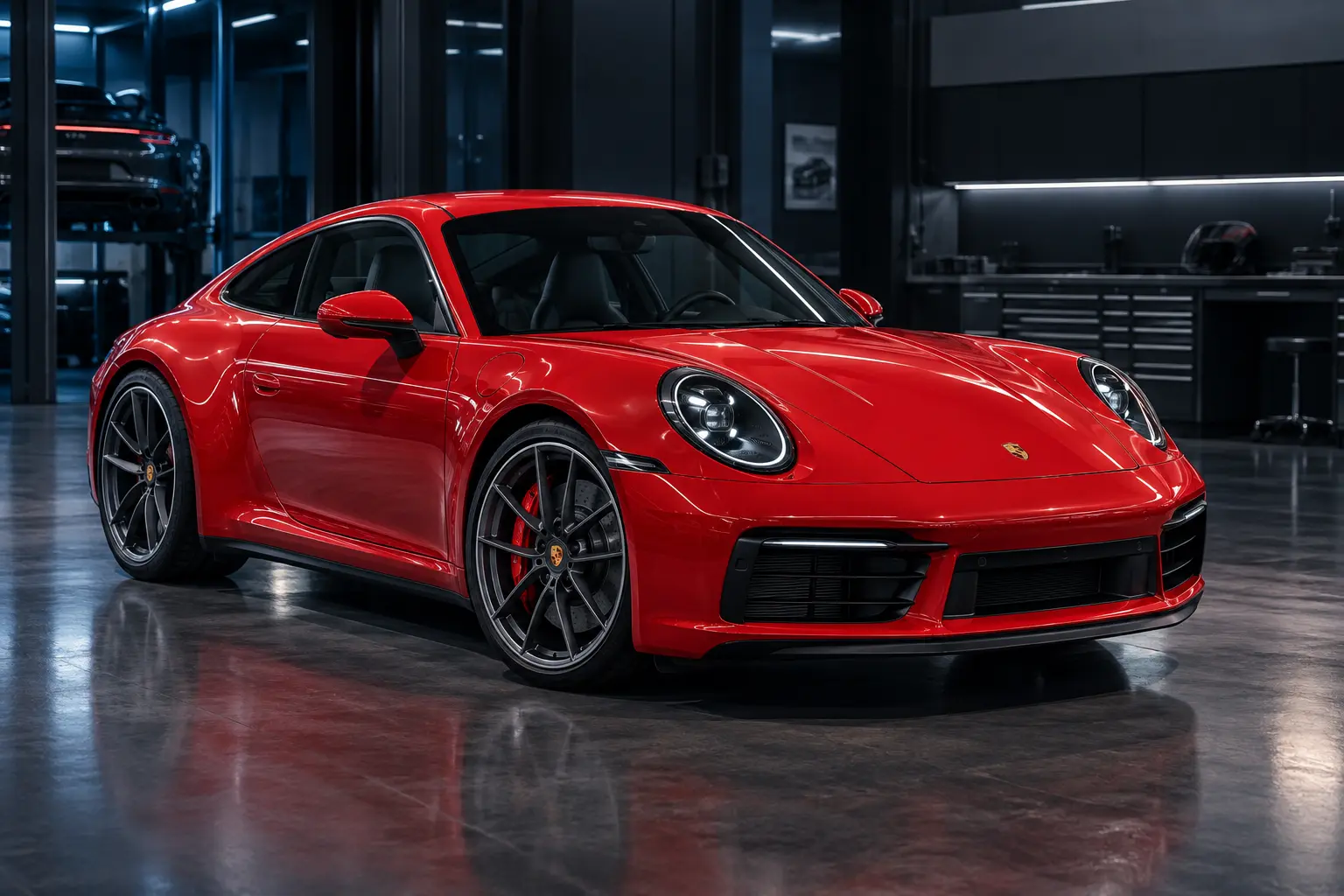 Porsche 911 generazione 992 in officina